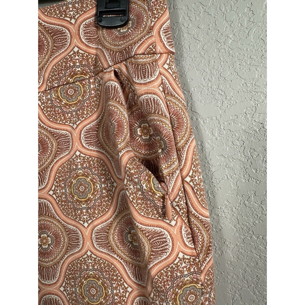 Soft Surroundings Skinny Ankle Pants Orange Floral Stretch Pull-On size Medium - Picture 3 of 6